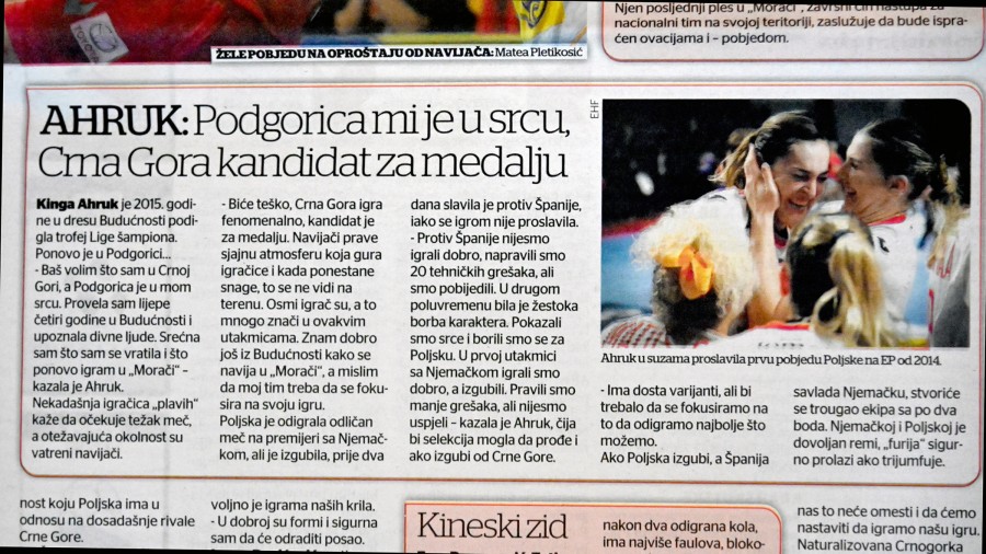 Kinga bohaterką mediów w Czarnogórze