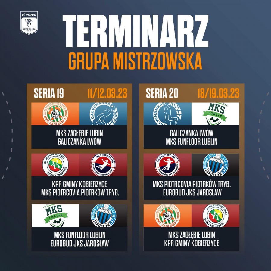 Terminarz finałowej fazy sezonu PGNiG Superligi Kobiet